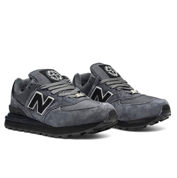 New Balance 574 Stone Island Grey Black З ХУТРОМ