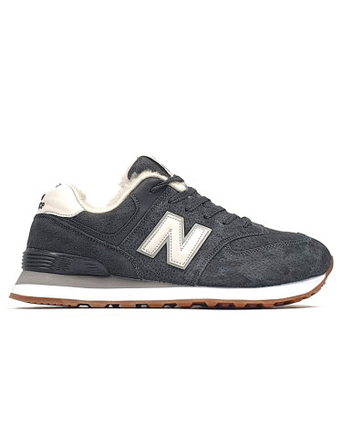 New Balance 574 Grey White Winter С МЕХОМ (New Balance 574 Grey White Winter С МЕХОМ)
