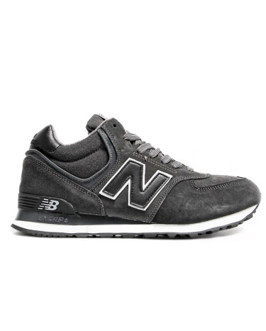 New Balance 574 High Grey Black White Winter С МЕХОМ (New Balance 574 High Grey Black White Winter С МЕХОМ)