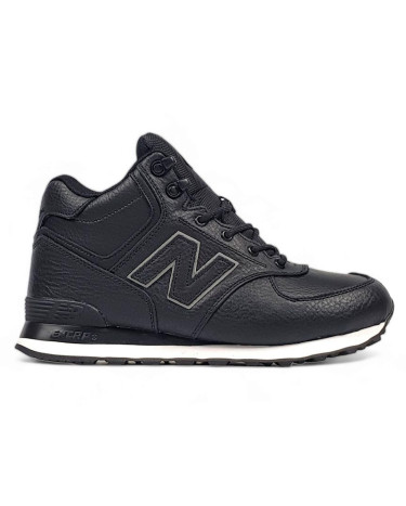 New Balance 574 High Leather Black White Winter С МЕХОМ (New Balance 574 High Leather Black White Winter С МЕХОМ)
