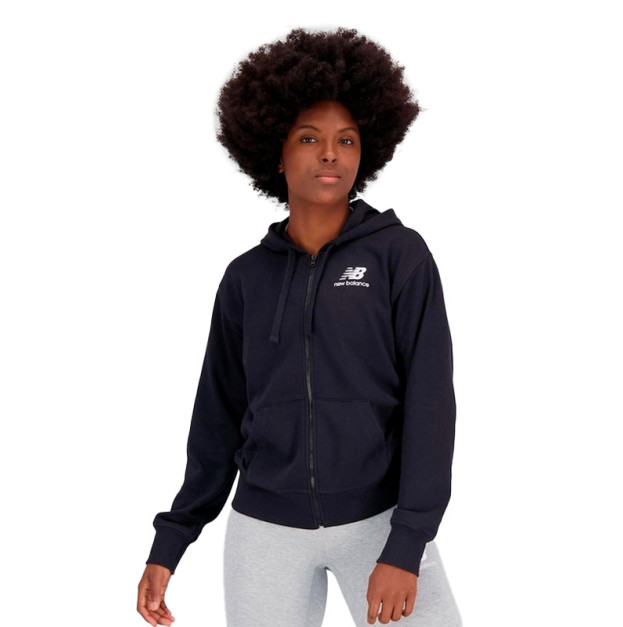 Кофта New Balance Essentials Stacked Logo FZ WJ31530BK